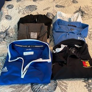 3 polo and 3 jackets. Adidas, wool,Nike Tiger Woods